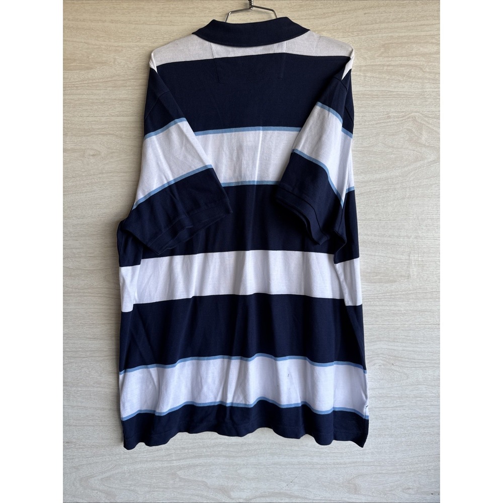 NWT Chaps brand men's Wveryday Polo Shirt Blue And White Striped 2x - Picture 7 of 7